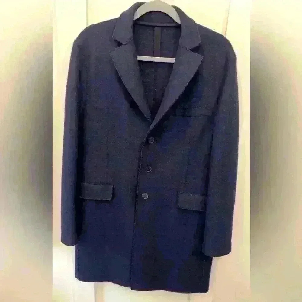 Men’s Harris Wharf virgin wool single breasted coat made in Italy